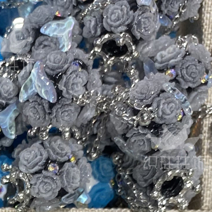 Wholesale 5PCS/PACK Crown Mermaid Tassel Soft Ceramic Drill Ball with Straight Hole Beads